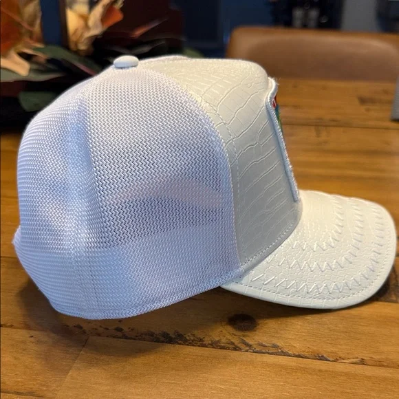 Goorin Bros.White Trucker Hat with Obvio Patch - Picture 4 of 7